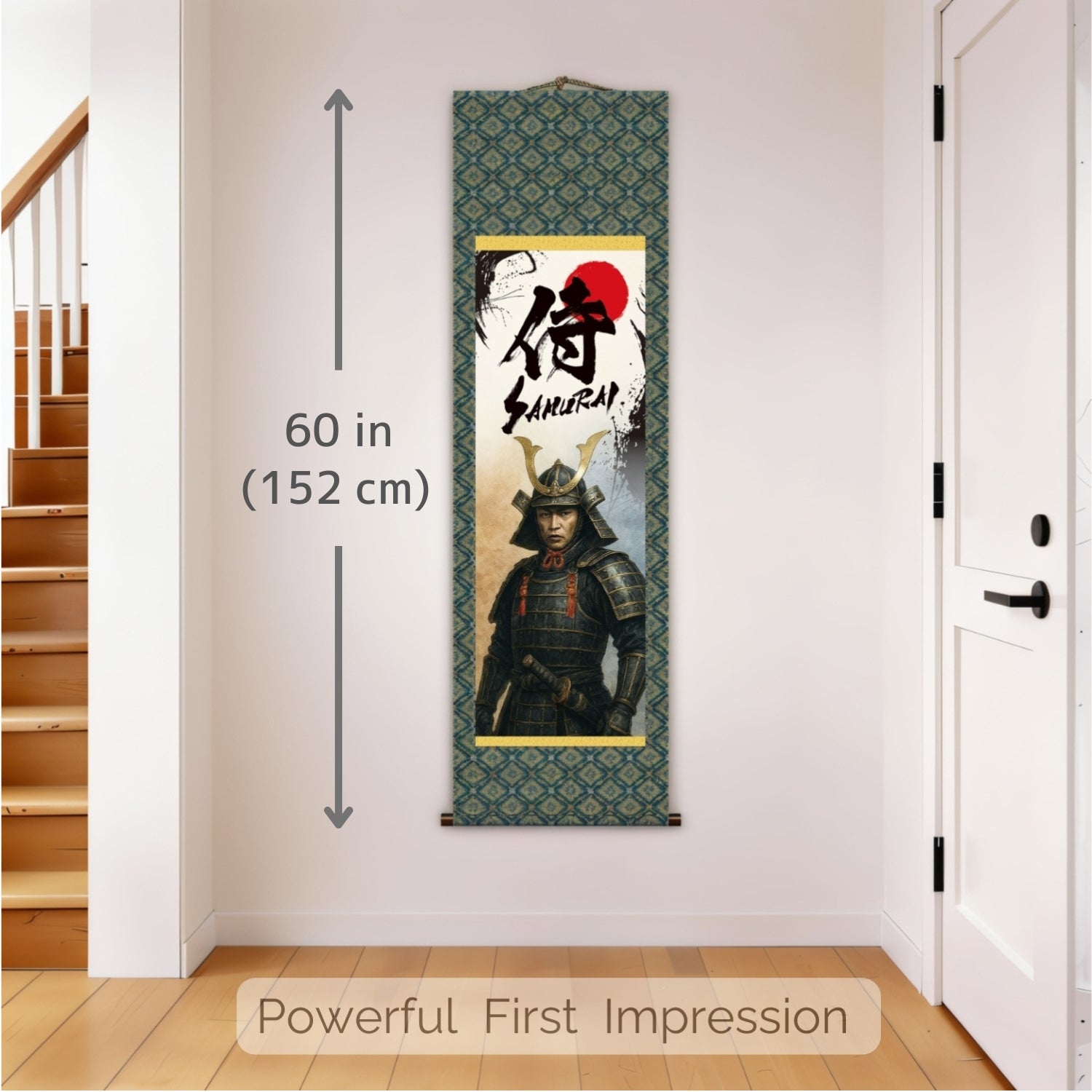 Japanese Samurai Kakemono Wall Scroll – Standing Samurai in Armor